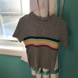 PacSun rainbow stripe top